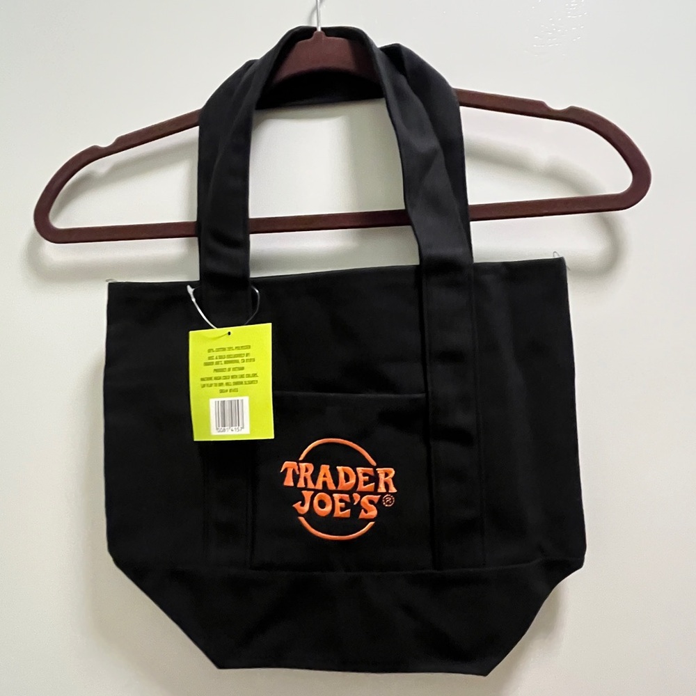Trader Joe's Trick-or-Treat Mini Canvas Tote Black